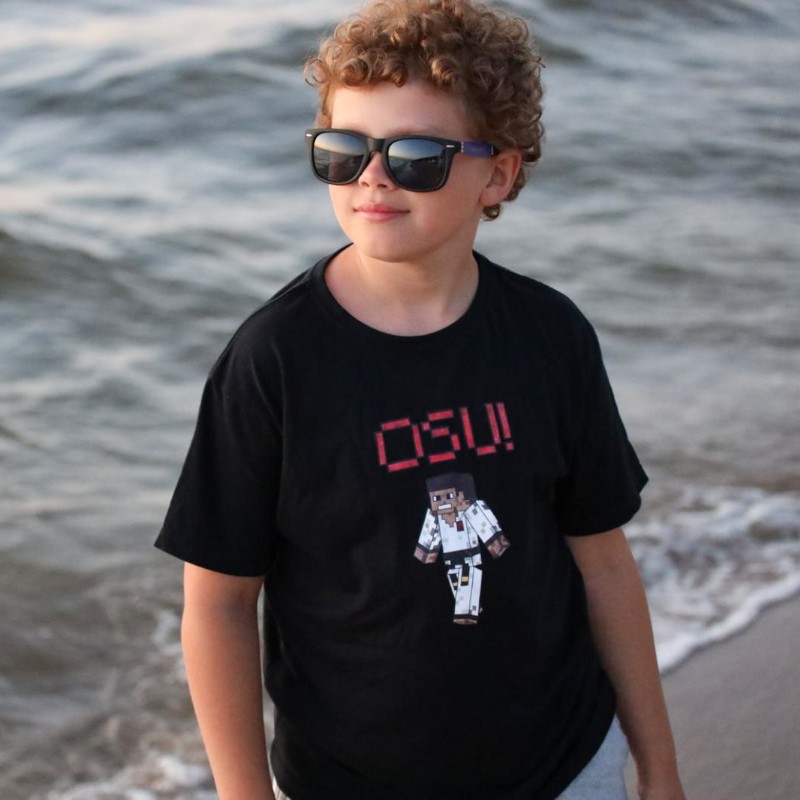 Dziecięca koszulka Minecraft Osu w kolorze czarnym