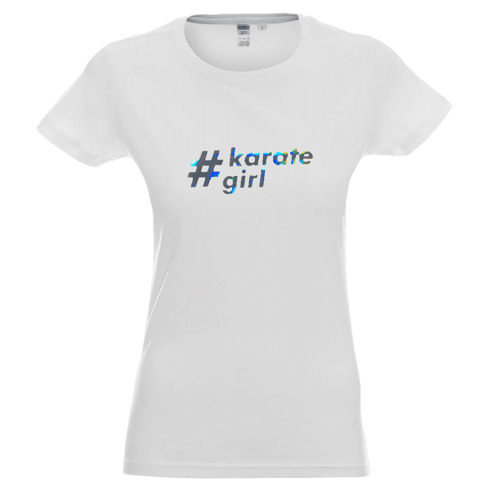 Koszulka damska #karate girl – holograficzny nadruk