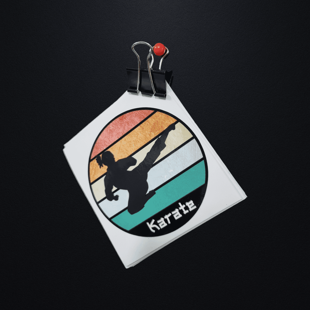Naklejka Karate Retro Kick