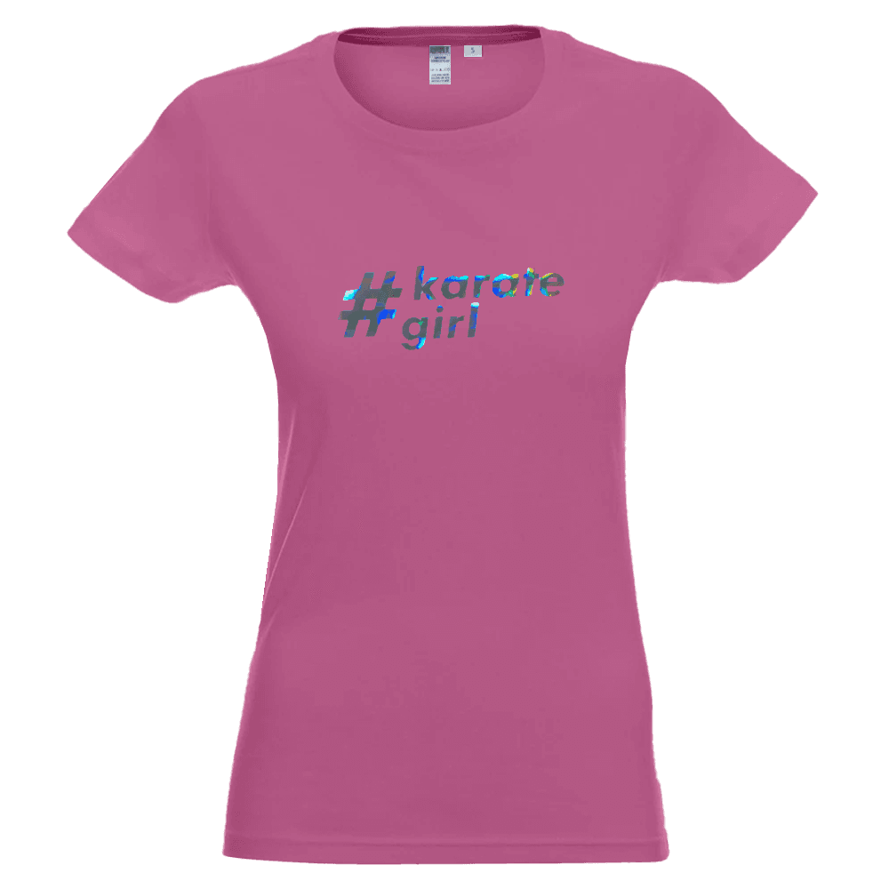 Koszulka damska #karate girl – holograficzny nadruk