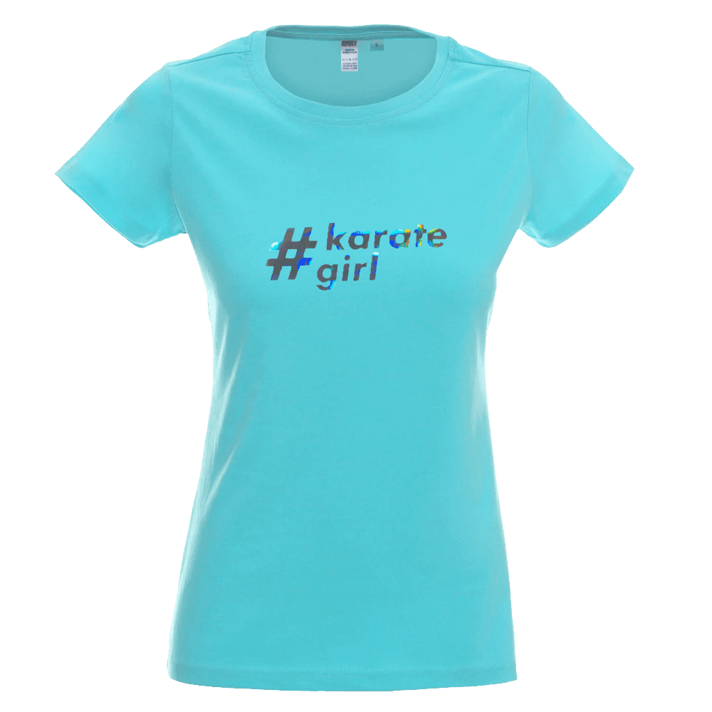 Koszulka damska #karate girl – holograficzny nadruk