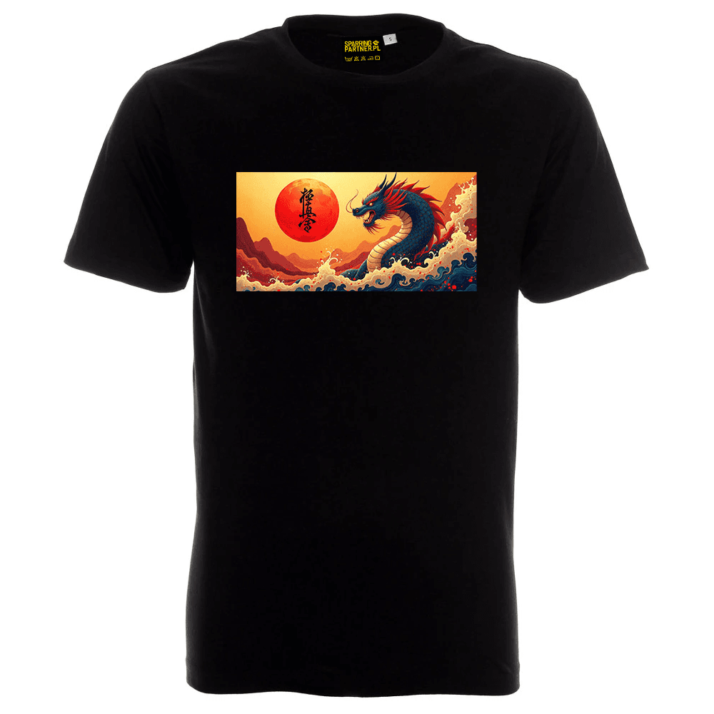 Koszulka Karate Dragon Spirit – smok i wschodzące słońce
