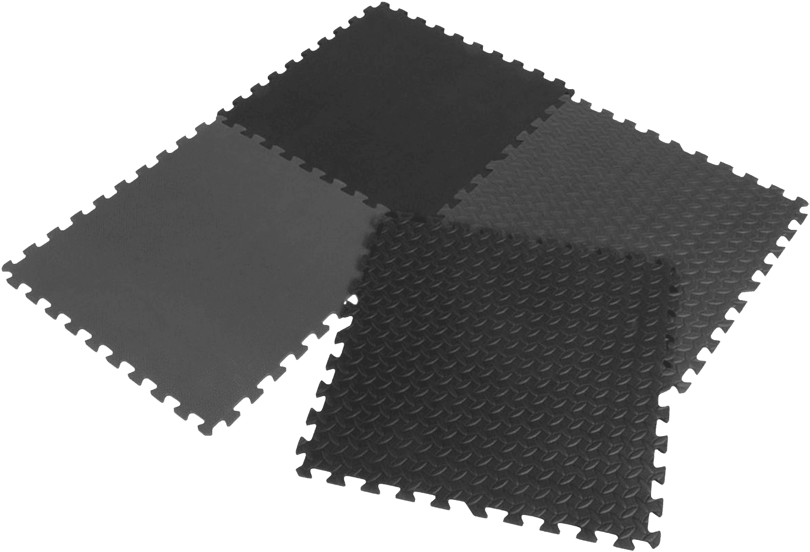 Mata modułowa puzzle 60×60 cm 1 cm czarno-szara – zestaw 4 szt. do ćwiczeń i ochrony podłogi