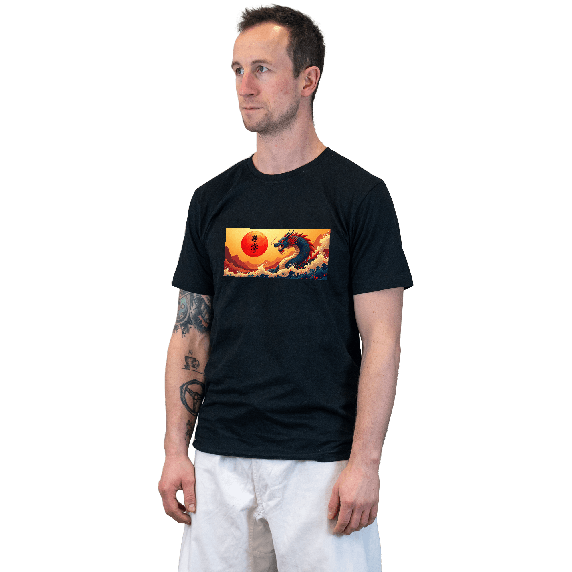 Koszulka Karate Dragon Spirit – smok i wschodzące słońce
