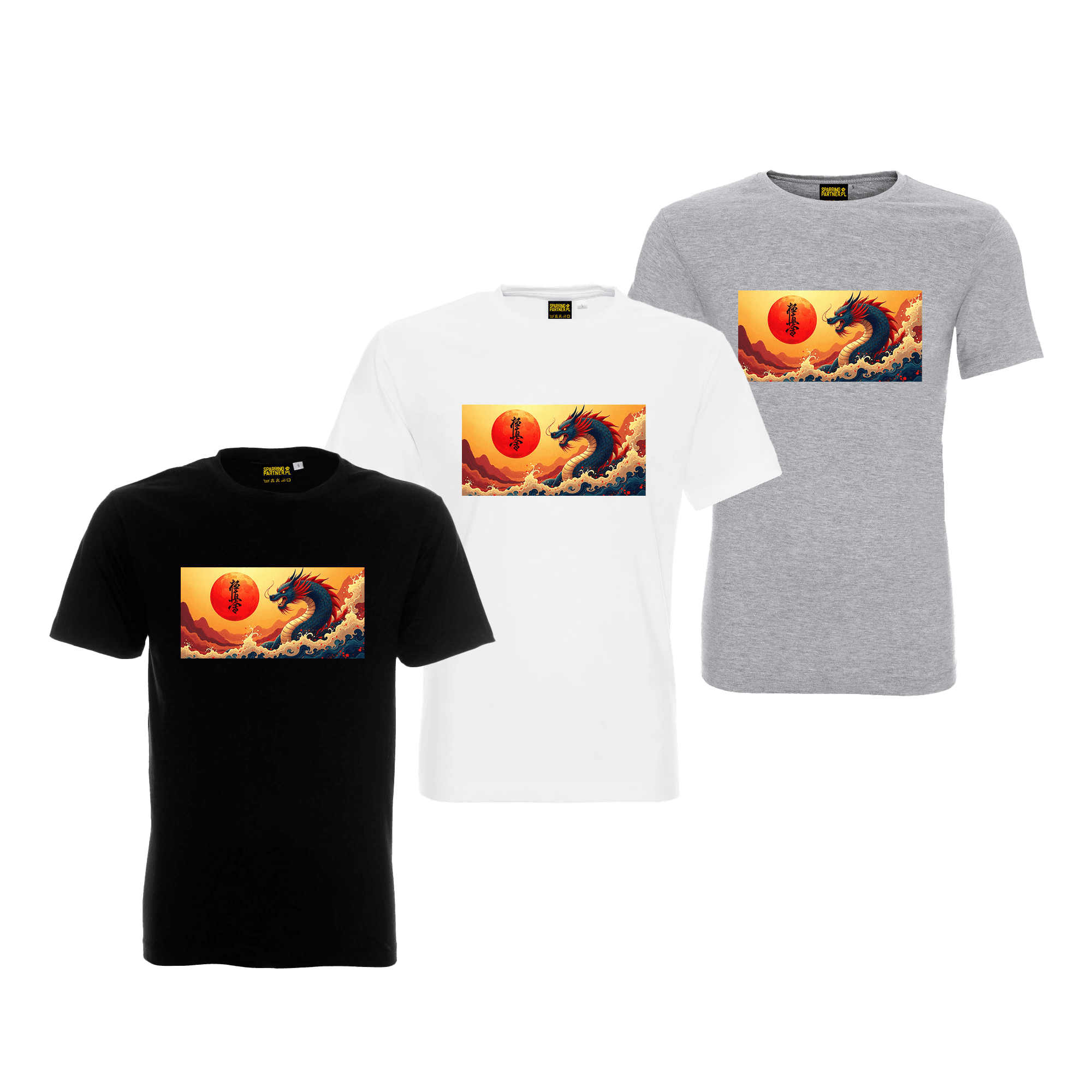 Koszulka Karate Dragon Spirit – smok i wschodzące słońce