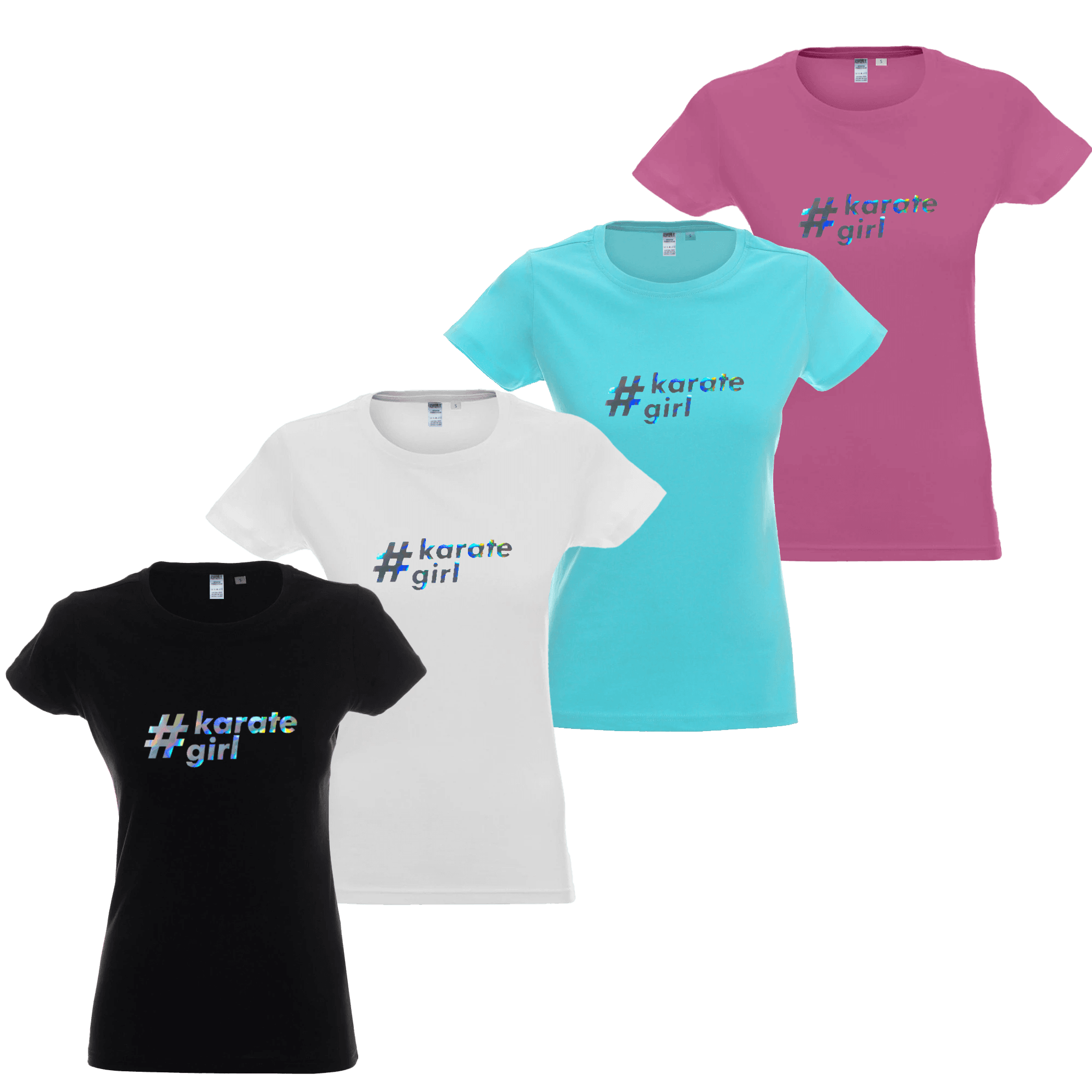Koszulka damska #karate girl – holograficzny nadruk