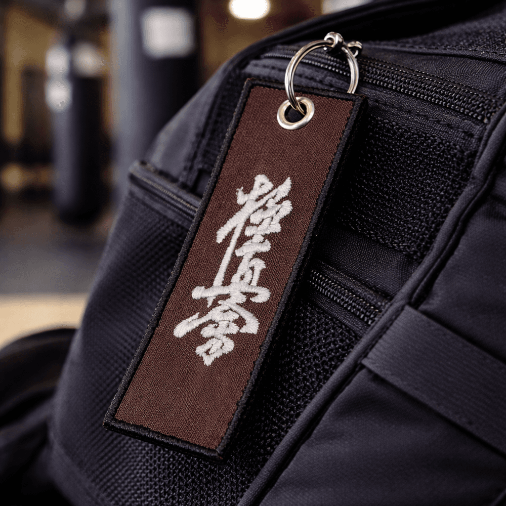 Brelok Karate Kyokushin Brązowy - haftowany