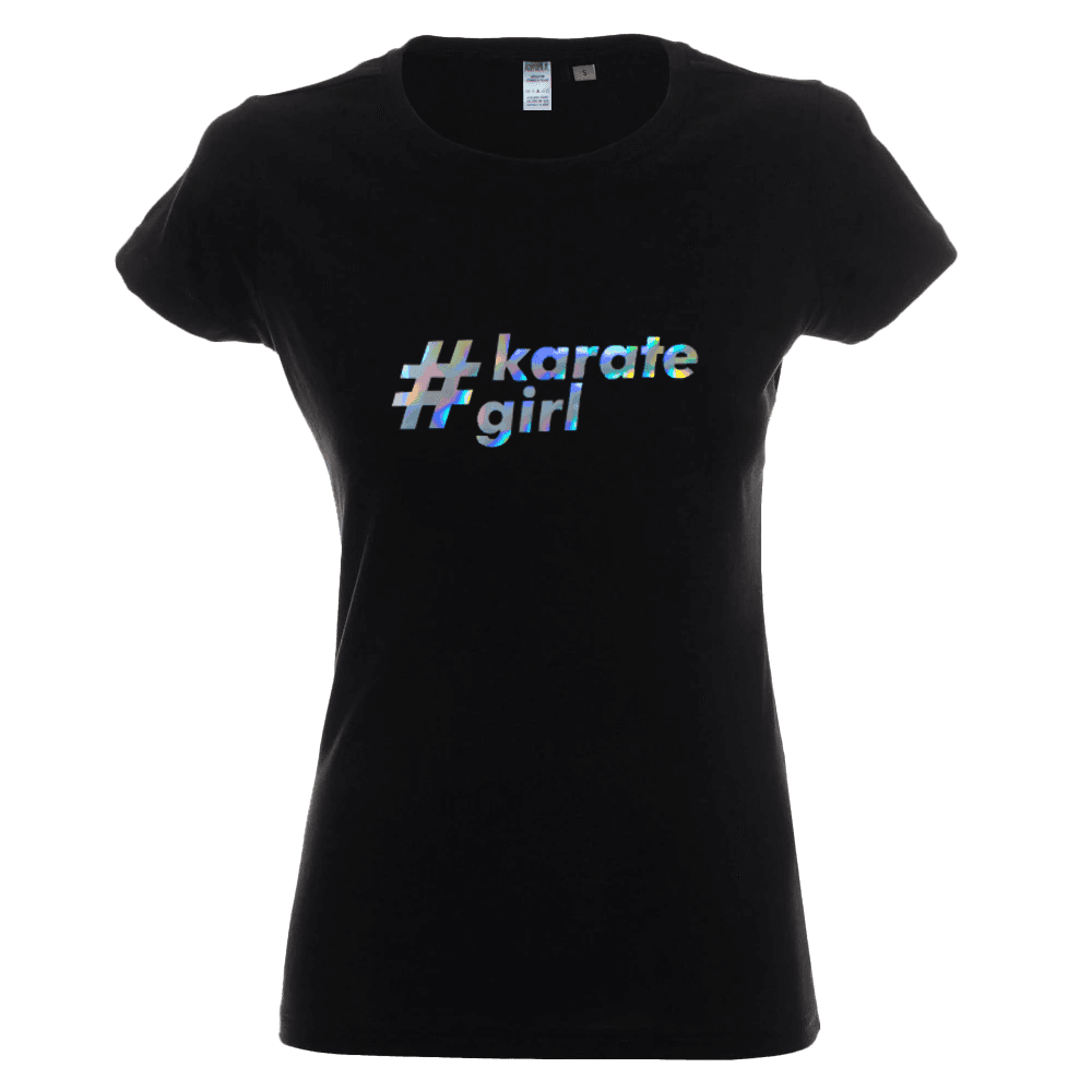 Koszulka damska #karate girl – holograficzny nadruk