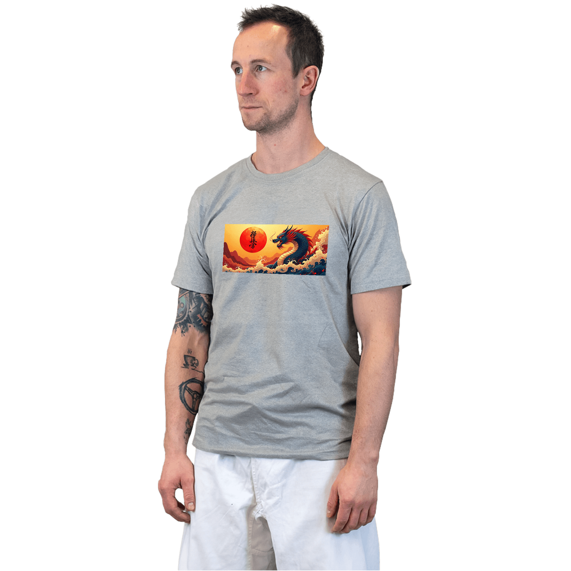 Koszulka Karate Dragon Spirit – smok i wschodzące słońce