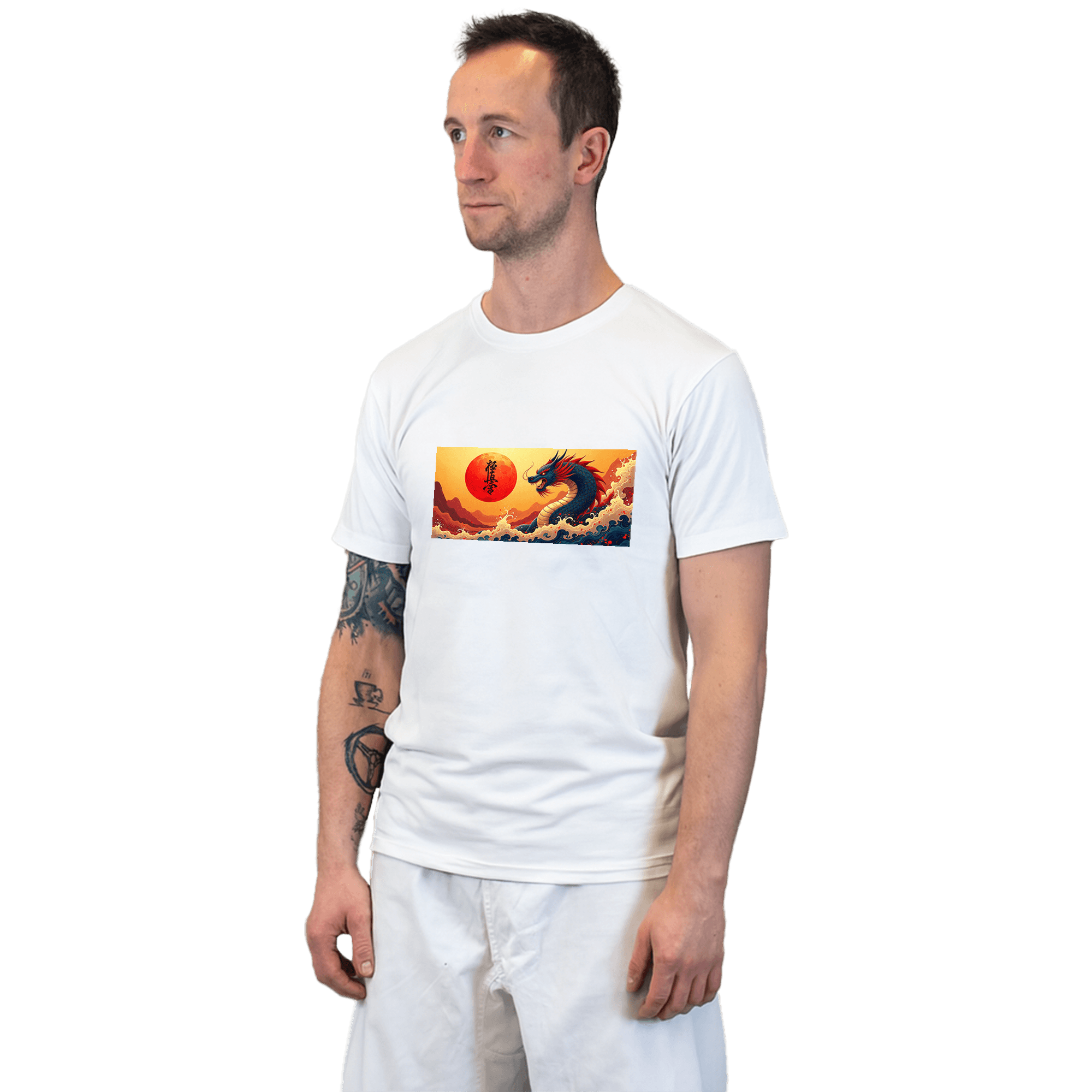Koszulka Karate Dragon Spirit – smok i wschodzące słońce