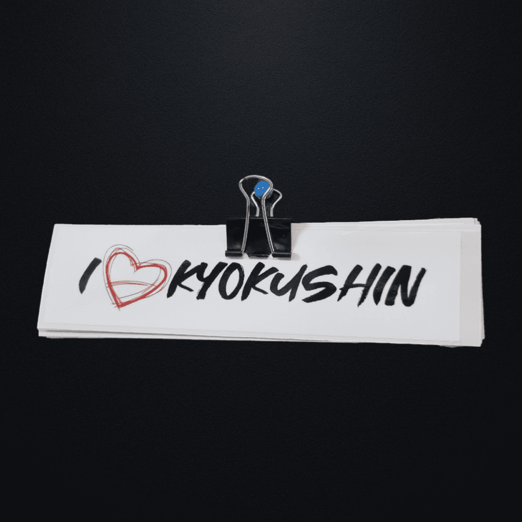 Naklejka I Love Kyokushin Biała