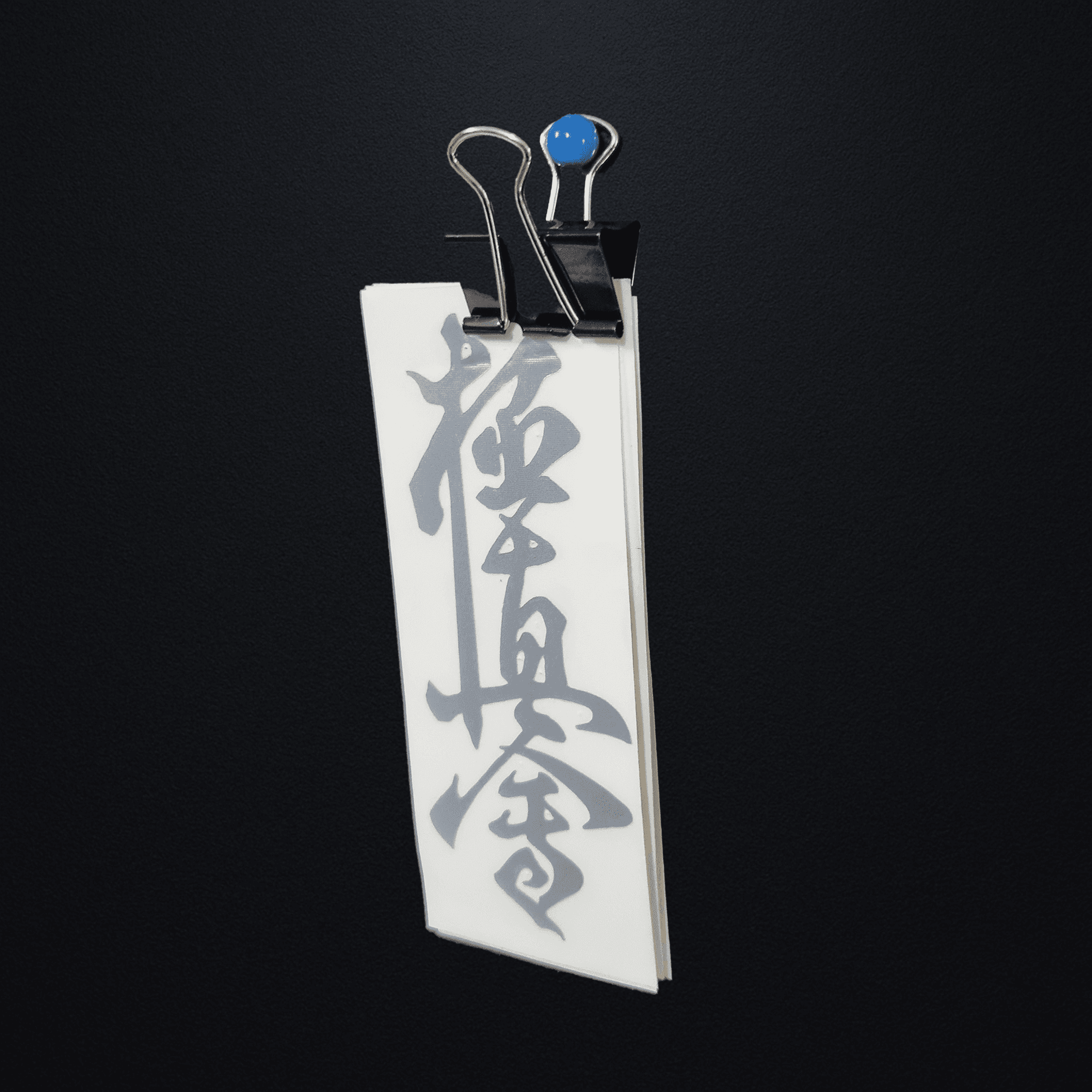 Naklejka Kanji Kyokushin Srebrna