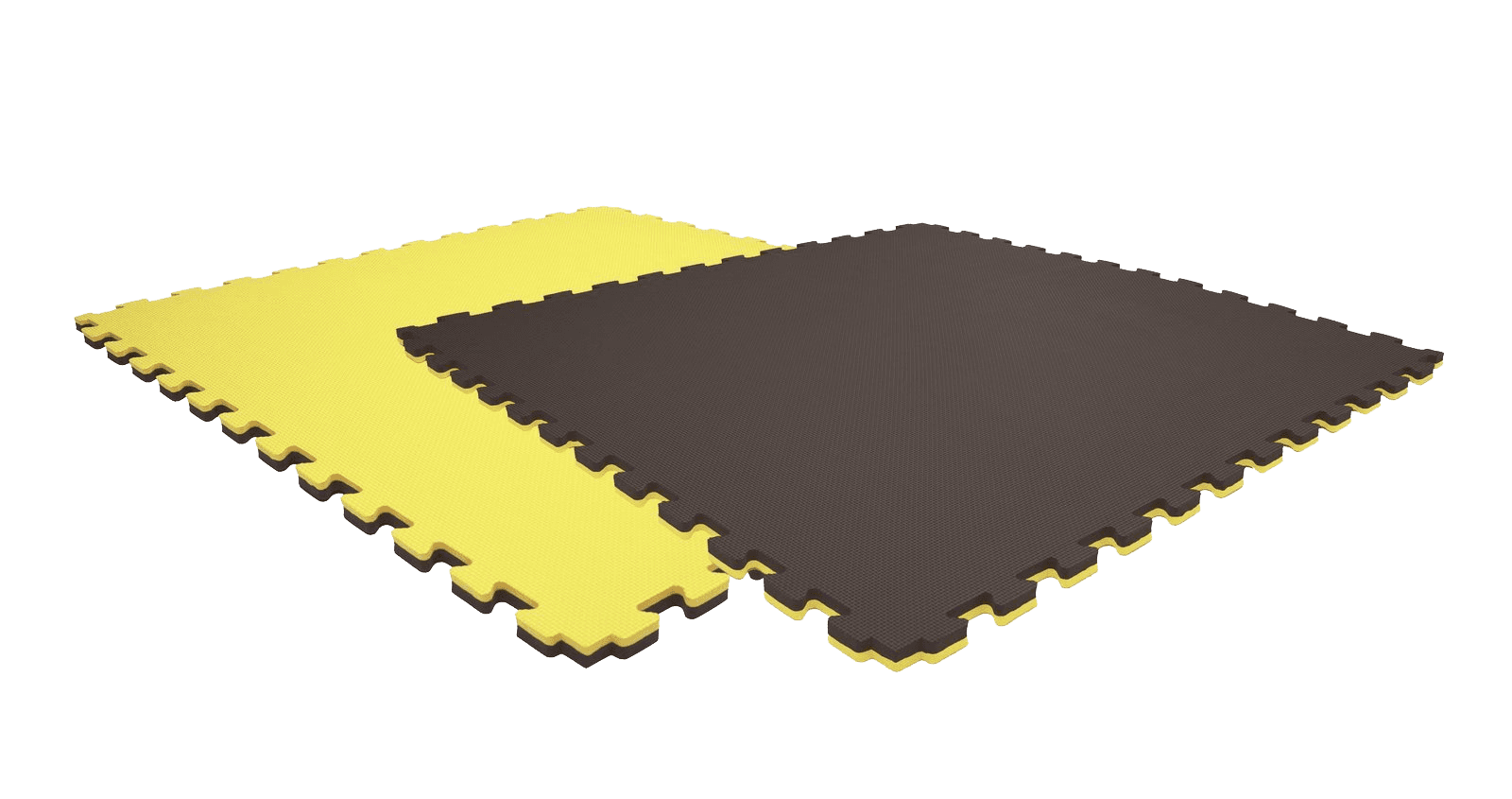 Tatami puzzlowe EVA 2 cm – czarno-żółte, 100 × 100 cm