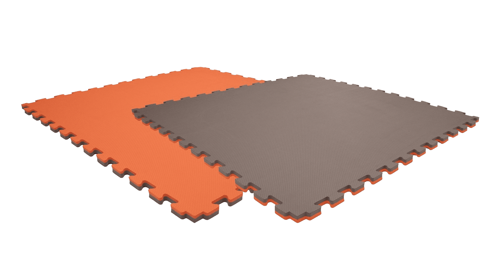 Tatami puzzlowe EVA 2 cm – szaro-pomarańczowe, 100 × 100 cm