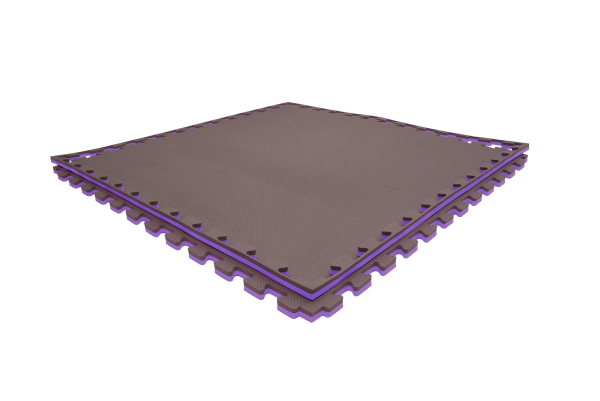 Tatami puzzlowe EVA 2 cm – szaro-fioletowe, 100 × 100 cm