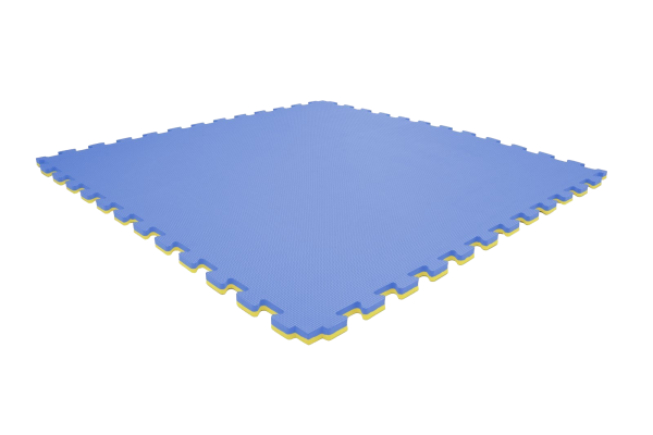 Tatami puzzlowe EVA 2 cm – niebiesko-żółte, 100 × 100 cm