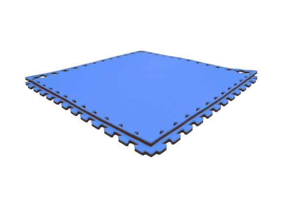Tatami puzzlowe EVA 4 cm – czarno-niebieskie, 100 × 100 cm - NA ZAMÓWIENIE