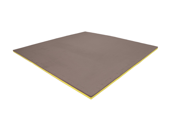 Tatami puzzlowe EVA 4 cm – szaro-żółte, 100 × 100 cm - NA ZAMÓWIENIE