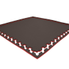 Tatami puzzlowe EVA 2 cm – czarno-czerwone, 100 × 100 cm
