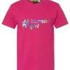 Różowa koszulka #karategirl Koszulka dziecięca #karate girl – holograficzny nadruk