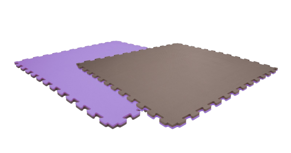 Tatami puzzlowe EVA 2 cm – szaro-fioletowe, 100 × 100 cm