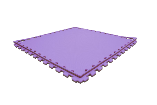 Tatami puzzlowe EVA 2 cm – szaro-fioletowe, 100 × 100 cm