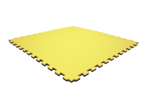 Tatami puzzlowe EVA 2 cm – czarno-żółte, 100 × 100 cm