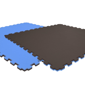 Tatami puzzlowe EVA 2 cm – czarno-niebieskie, 100 × 100 cm