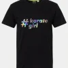 czarna koszulka #karategirl Koszulka dziecięca #karate girl – holograficzny nadruk
