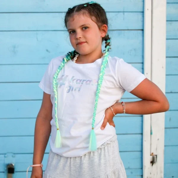 dziecieca-koszulka-karate-girl-biala Koszulka dziecięca #karate girl – holograficzny nadruk