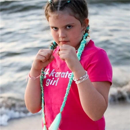 dziecieca-koszulka-karate-girl-rozowa-_1_ Koszulka dziecięca #karate girl – holograficzny nadruk