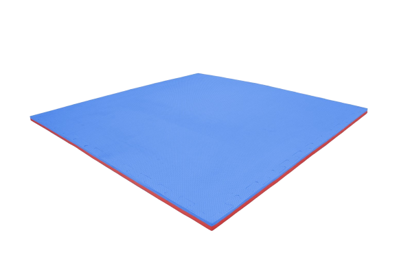 Tatami puzzlowe EVA 4 cm – niebiesko-czerwone, 100 × 100 cm - NA ZAMÓWIENIE