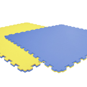 Tatami puzzlowe EVA 4 cm – niebiesko-żółte, 100 × 100 cm - NA ZAMÓWIENIE