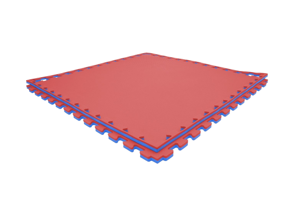 Tatami puzzlowe EVA 4 cm – niebiesko-czerwone, 100 × 100 cm - NA ZAMÓWIENIE