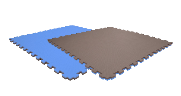 Tatami puzzlowe EVA 4 cm – szaro-niebieskie, 100 × 100 cm - NA ZAMÓWIENIE