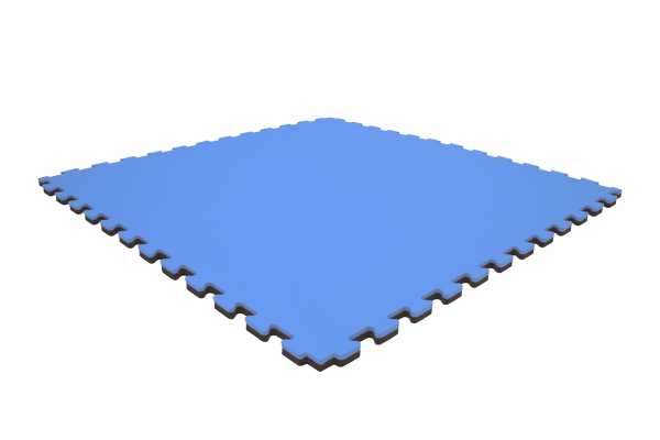 Tatami puzzlowe EVA 2 cm – czarno-niebieskie, 100 × 100 cm