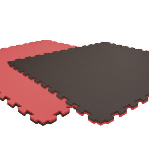Tatami puzzlowe EVA 2 cm – czarno-czerwone, 100 × 100 cm
