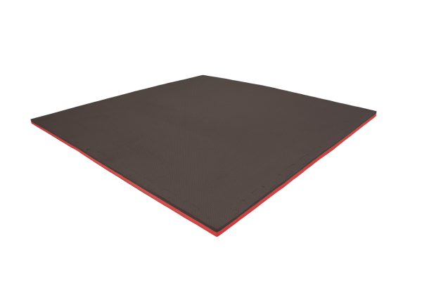 Tatami puzzlowe EVA 4 cm – czarno-czerwone, 100 × 100 cm - NA ZAMÓWIENIE