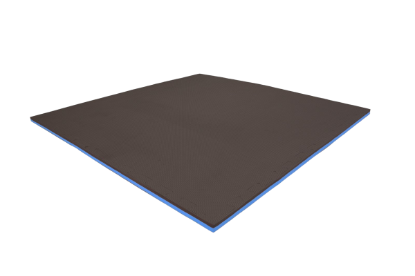Tatami puzzlowe EVA 2 cm – czarno-niebieskie, 100 × 100 cm