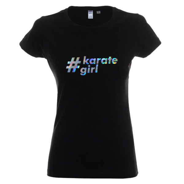 oejqpv8zgw-czarna.png Koszulka damska #karate girl – holograficzny nadruk