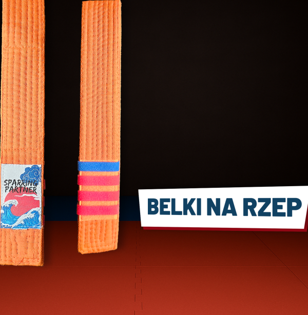 Pomarańczowy pas z zestawem belek na rzep