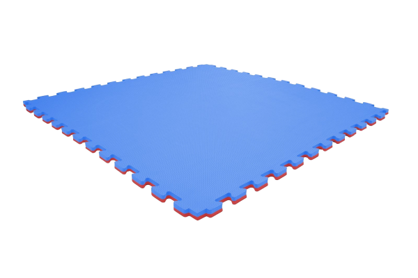Tatami puzzlowe EVA 4 cm – niebiesko-czerwone, 100 × 100 cm - NA ZAMÓWIENIE