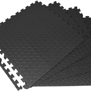 Mata modułowa puzzle 60×60 cm 1 cm czarna – zestaw 4 szt. do ćwiczeń i ochrony podłogi