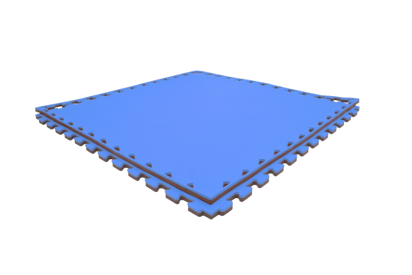 Tatami puzzlowe EVA 4 cm – szaro-niebieskie, 100 × 100 cm - NA ZAMÓWIENIE