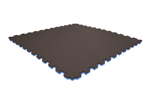 Tatami puzzlowe EVA 2 cm – czarno-niebieskie, 100 × 100 cm