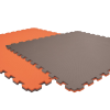 Tatami puzzlowe EVA 2 cm – szaro-pomarańczowe, 100 × 100 cm