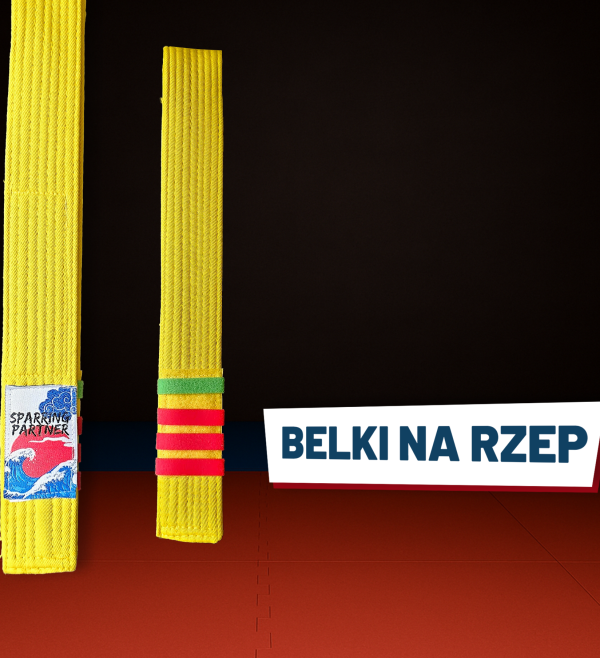 Żółty pas z zestawem belek na rzep